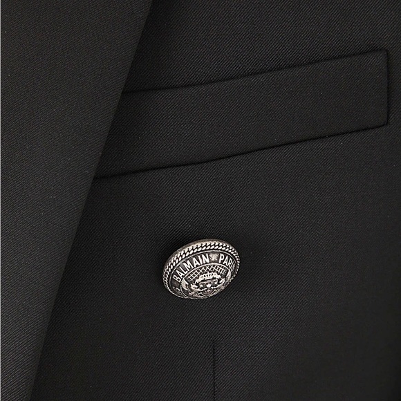 RARE!!Balmain black virgin wool blazer OPA NOIR size 48 new with tags - Picture 7 of 15